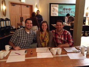 Chris Cullen, Katie Gilmer, and Josh del Sol were the judges for the three days of brewer's cup at the NW regional barista competition.
